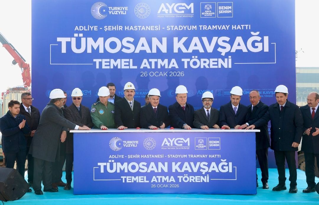 Konya Raylı Sistemde Yeni Aşamaya Geçti: TÜMOSAN Köprülü Kavşağı’nın Temeli Atıldı