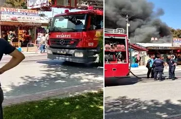 Konya’da hırdavatçıda korkutan yangın