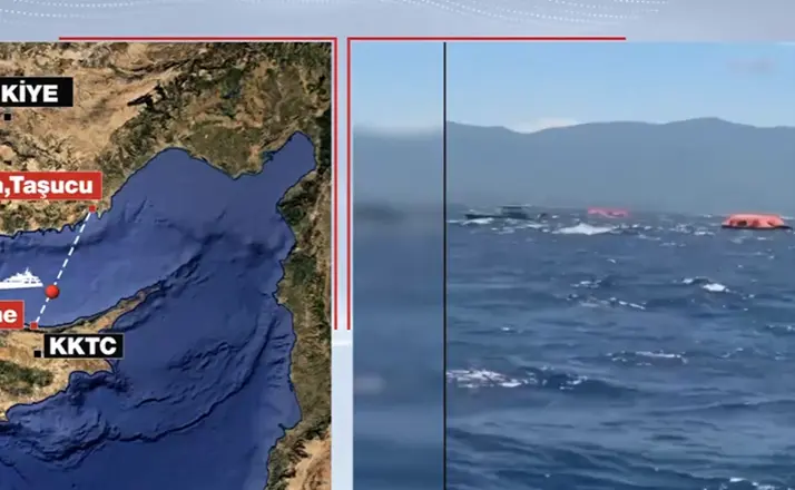 Girne açıklarında feribot faciası! 267 kişiyi taşıyan gemi battı!