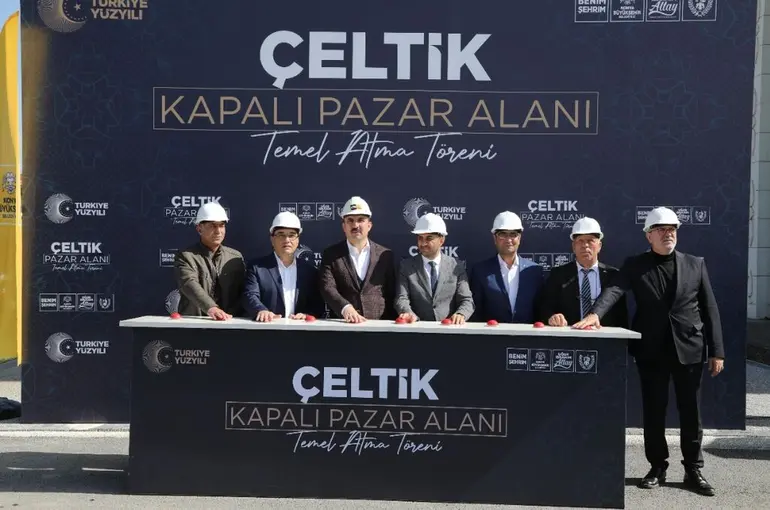 Başkan Altay Çeltik’e Kazandırılacak Kapalı Pazar Yeri’nin Temelini Attı