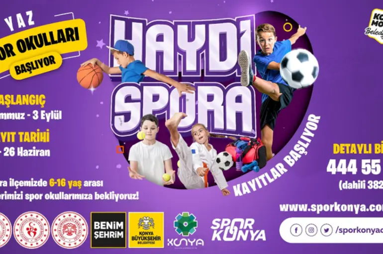 Konya Büyükşehir’in 28 İlçedeki Yaz Spor Okulları’nda Kayıt Heyecanı Devam Ediyor