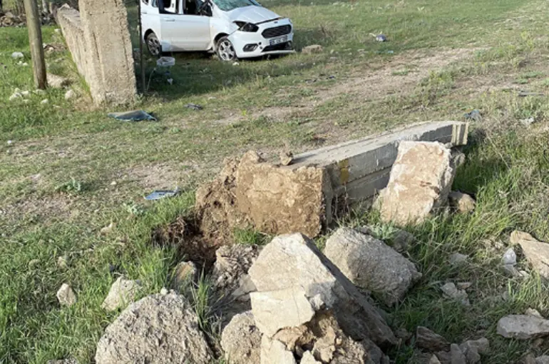 Köpeğe çarpan hafif ticari araç takla attı: 1 yaralı