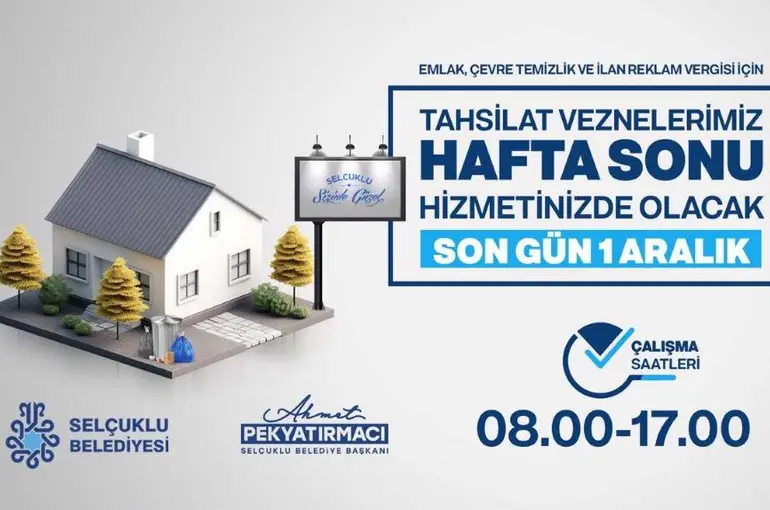 Selçuklu’da Vergi Yoğunluğu Başladı: Vezneler Hafta Sonu Açık Olacak